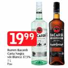 Allahindlus - Rumm Bacardi Carta Negra
või Blanca 37,5%
1 L