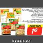 Магазин:Hüper Rimi,Скидка:Паста 100% дурум Цена 1 продукта 0,99; +Быстрый соус для пасты Цена 1 продукта 0,79