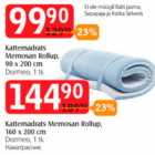 Allahindlus - Kattemadrats Memosan Rollup, 90 x 200 cm, Dormeo, 1 tk -99,90€; Kattemadrats Memosan Rollup, 160 x 200 cm Dormeo, 1 tk -144,90€