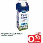 Täispiim Alma, 3,8-4,2%, 1 l
