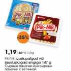 Pik-Nik juustupulgad või
juustupulgad singiga 