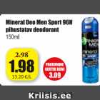 Allahindlus - Mineral Deo Men Sport 96H pihustatav deodorant 150 ml