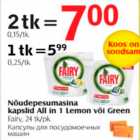 Nõudepesumasina kapslid All in 1 Lemon või Green