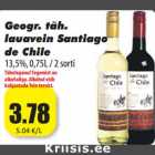 Geogr. täh.
lauavein Santiago
de Chil
