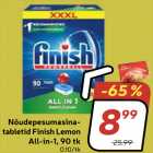 Allahindlus - Nõudepesumasinatabletid Finish Lemon
All-in-1, 90 tk