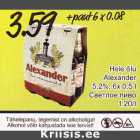 Allahindlus - Hele õlu Alexander 5,2%, 6 x 0,5 l