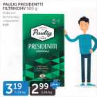 Allahindlus - PAULIG PRESIDENTTI FILTRIKOHV 500 G