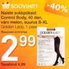 Naiste sukkpüksid Control Body, 40 den, värv melon, suurus S-XL