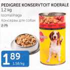 Allahindlus - PEDIGREE KONSERVTOIT KOERALE 1,2 KG