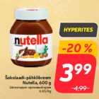 Allahindlus - Šokolaadi-pähklikreem
Nutella, 600 g
