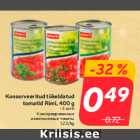 Konserveeritud tükeldatud
tomatid Rimi, 400 g

