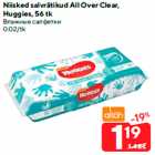 Niisked salvrätikud All Over Clear,
Huggies, 56 tk
