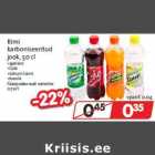Rimi
karboniseeritud
jook, 50 cl
•apelsini
•Cola
•sidruni-laimi
•toonik