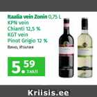 Itaalia vein Zonin 0,75 L