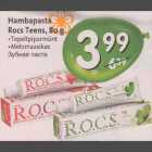 Allahindlus - Hambapasta Rocs Teens, 80g .Topeltpiparmünt
.Metsmaasikas 