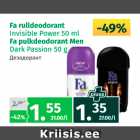 Allahindlus - fa rulldeodorant Invisible Power 50 ml; Fa pulkdeodorant Men Dark Passion 50 g
