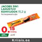 Allahindlus - JACOBS 3IN1
LAHUSTUV
KOHVIJOOK 15,2 g