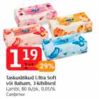 Taskurätikud Ultra Soft või Balsam, 3-kihilised