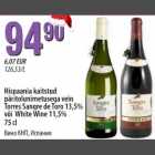 Alkohol - Hispaania kaitstus päritolunimetusega vein Torres Sanqre de Toro või White Wine
