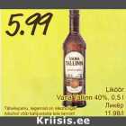 Alkohol - Liköör Vana Tallinn 40%, 0,5 l