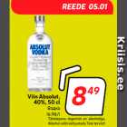 Alkohol - Viin Absolut,
40%, 50 cl