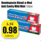 Allahindlus - Hambapasta Blend-a-Med
Anti Cavity Mild Mint 100m