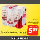 Õlu A.Le Coq Premium, 4,7%, 6 x 50 cl