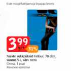 Allahindlus - Naiste sukkpüksid Velour, 70 den, suurus S-L, värv nero