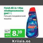 Allahindlus - Finish All-in-1 Max
nõudepesumasina
geel 1 L