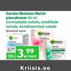 Allahindlus - Garnier Moisture Match
päevakreem 