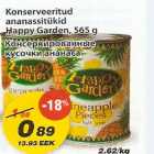 Allahindlus - Konserveeritud ananassitükid Happy Garden