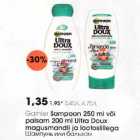 Garnier šamрооn 250 ml või palsam 200 ml Ultra Doux
magusmandli ja lootoslillega
