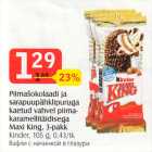 Allahindlus - Piimašokolaadi ja
sarapuupähklipuruga
kaetud vahvel piimakaramellitäidisega

Maxi King, 3-pakk 