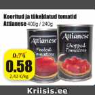 Allahindlus - Kooritud ja tükeldatud tomatid Attianese 