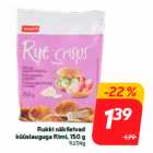 Магазин:Hüper Rimi,Скидка:Ржаные хлебцы
с чесноком Rimi, 150 г