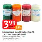 Lõhnaküünal Jõululõhnaline Top M,
7 x 12 cm, erinevad värvid