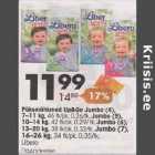 Allahindlus - Рüksmähkmеd Uр&Gо Jumbо(4), 7-11kg,46tk/pk,0.26/tk,      Jumbo (5),10-14kg, 42tk/pk,0,29/tk,     Jumbo (6),13-20kg,38tk/pk,0,32/tk,        Jumbo (7),16-26 kg,34tk/pk,0,35/tk, Libero 