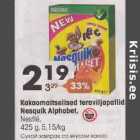 Allahindlus - Kakaomaitselised teraviljapallid Nesguik Alphabet, Nestle, 425 g