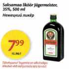 Allahindlus - Saksamaa liköör Jägermeister, 35%, 500 ml