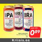 Õlu A. Le Coq, 50 cl*
• Kriek, 4,5% • IPA, 5% • BRA, 5%