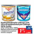Allahindlus - Keedetud kondenspiim suhkruga, 8,5%, 370 g või kondenseeritud piim suhkruga, 380 g, Gustijar 