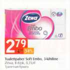 Tualettpaber Soft Embo, 3-kihiline