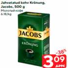 Jahvatatud kohv Krönung,
Jacobs, 500 g
