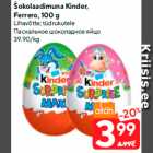 Allahindlus - Šokolaadimuna Kinder,
Ferrero, 100 g

