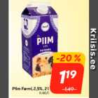 Магазин:Hüper Rimi,Скидка:Молоко Farmi, 2,5%, 2 л