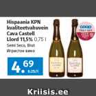 Hispaania KPN 
kvaliteetvahuvein 
Cava Castell 
Llord 11,5% 
0,75 l