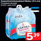 Gaseeritud mineraalvesi Värska, 1,5 l x 6 tk
