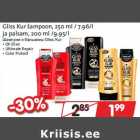 Allahindlus - Gliss Kur šampoon, 250 ml / 7.96/l
ja palsam, 200 ml /9.95/l