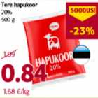 Tere hapukoor 20%, 500 g