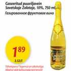 Allahindlus - Gaseeritud puuviljavein Sovetskoe Zolotoe, 10%, 750 ml